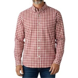 Orvis Men’s M Red White‎ Check Outdoor Long Sleeve Shirt Zip Pocket